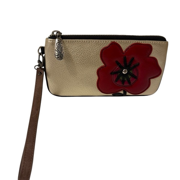 Brighton Gold Wristlet with Red Floral Accent - Picture 7 of 12